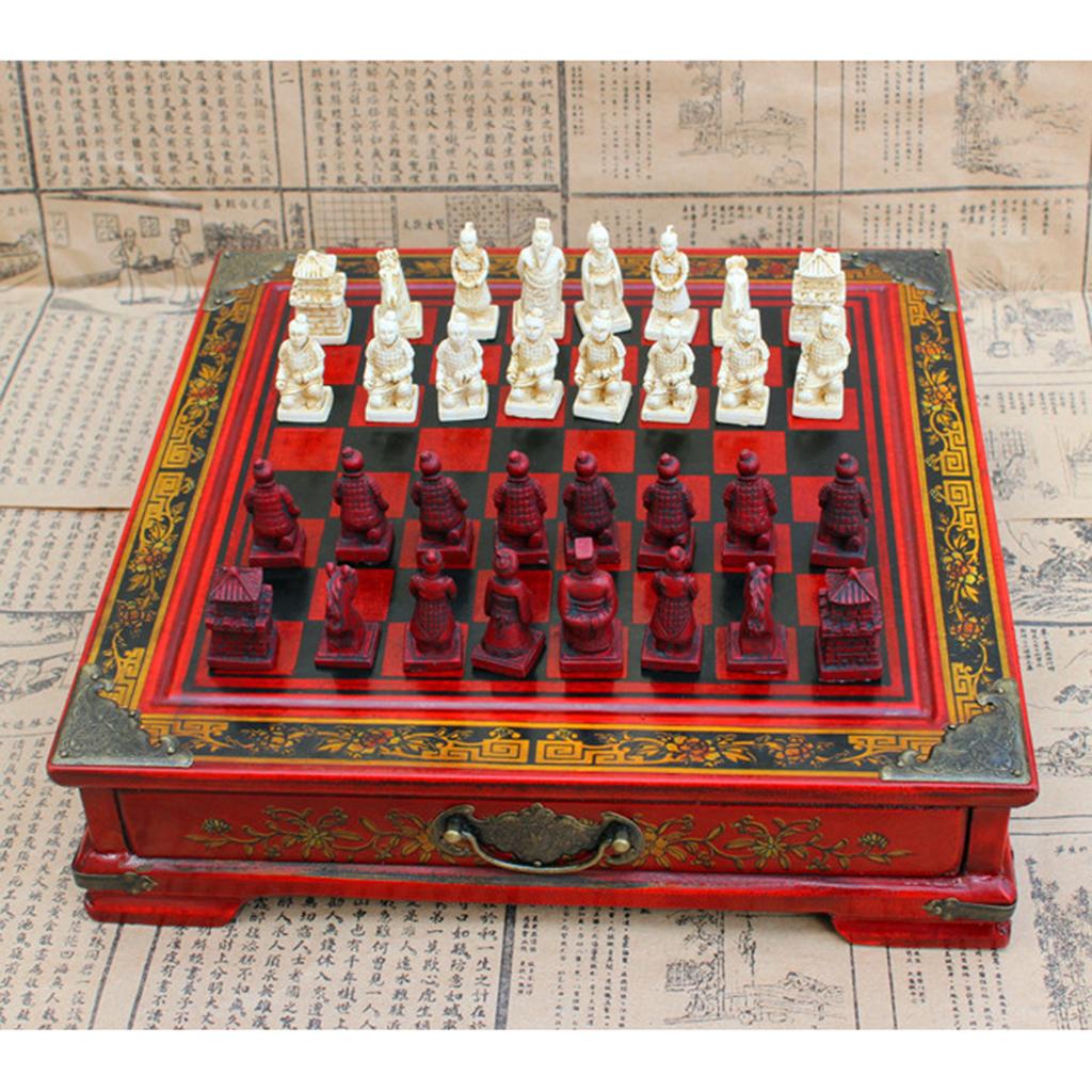 Vintage Collectible Board Games - 中国チェスセット樹脂製アンティークボードゲームヴィンテージコレクターズアイテム大型プロ仕様チェスギフト知的レジャーと家庭用