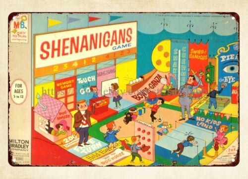 Vintage And Collectible Stores - シェナニガンズ ボードゲーム 1964 メタルティンサイン ストアーズ ヴィンテージ