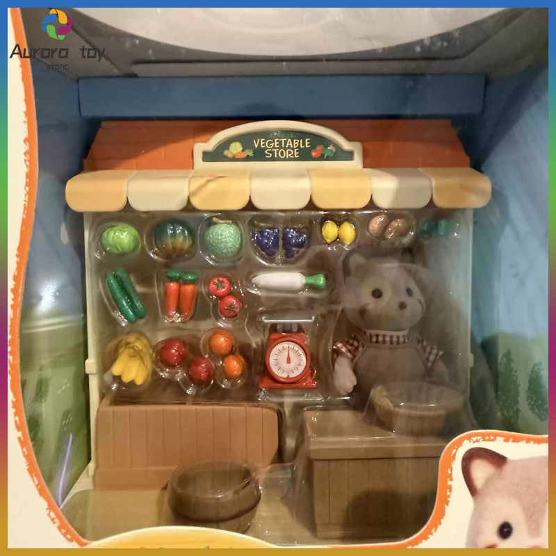 Vintage And Collectible Stores - シルバニアファミリー 廃止ショップシリーズ アライグマの野菜屋さん ヴィンテージマーケット プレイセット ロールプレイごっこ遊び