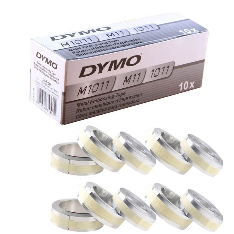 Typewriter Ribbon Roll - ステンレス鋼とアルミニウムのテープ,エンボス加工,dymo rinino m1011,dymo 32500, 35800, 31000,,10ロール