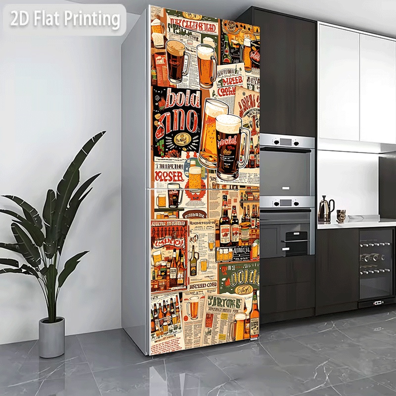 Vintage Collectible Posters - 冷蔵庫ステッカー 冷蔵庫食器洗い機ステッカー ヴィンテージビールポスターコレクション テーマデザイン 壁装飾壁紙 S