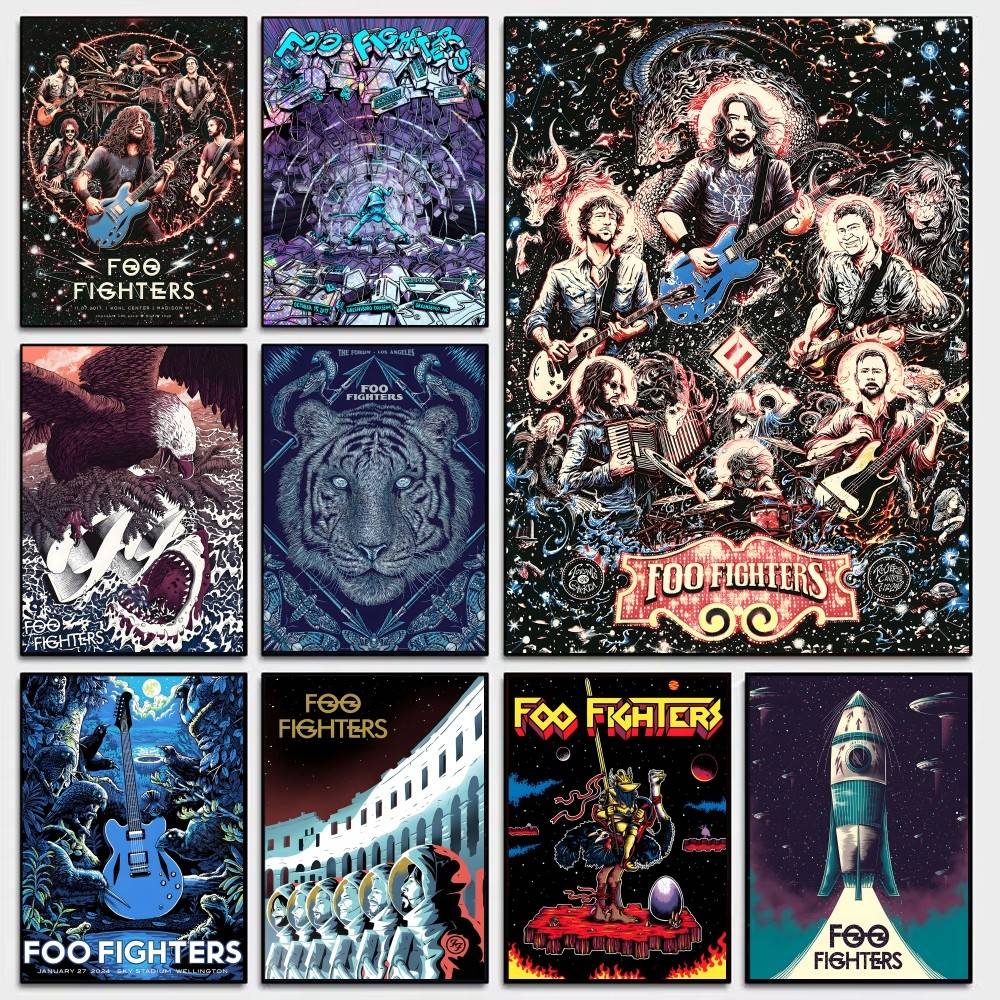 Vintage Collectible Posters - クラシックバンドコレクションフーファイターズクラシックヴィンテージポスターヴィンテージルームホームバーカフェ装飾北欧ホームデコレーション