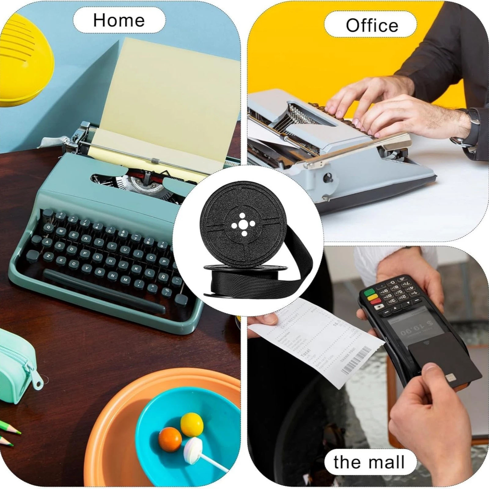 2 ロールユニバーサルタイプライターリボン ブラック、ほとん - Typewriter Ribbon Roll のレビューと価格