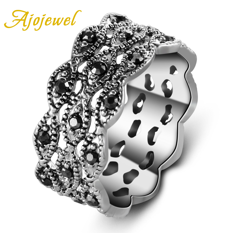 女性のためのAjojewel-3レベルのラインストーンリング - Vintage And Collectible Items のレビューと価格