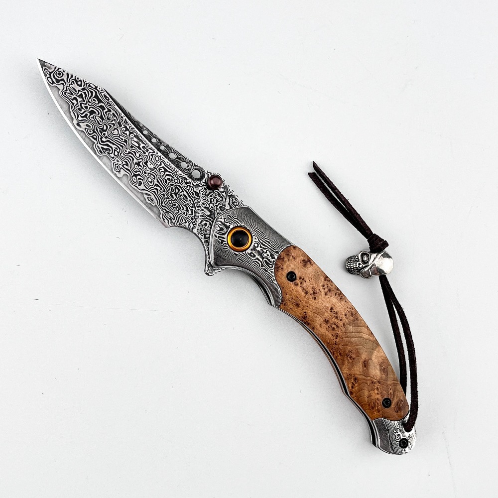 高硬度ダマスカス模様折りたたみナイフ、ヴィンテージ装飾コレク - Vintage Collectible Knives のレビューと価格