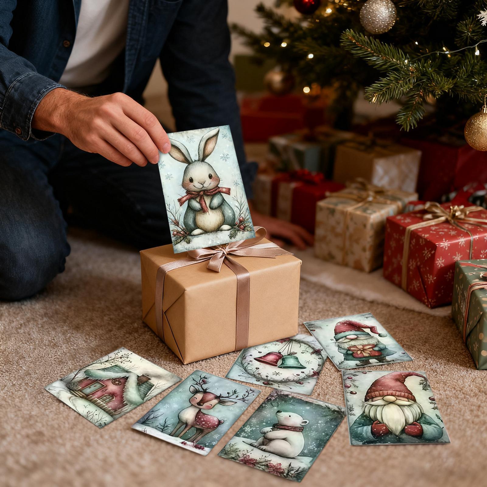 クリスマス グリーティングカード 20 枚 コレクタブル 雪 - Collectible Vintage Greeting Cards のレビューと価格