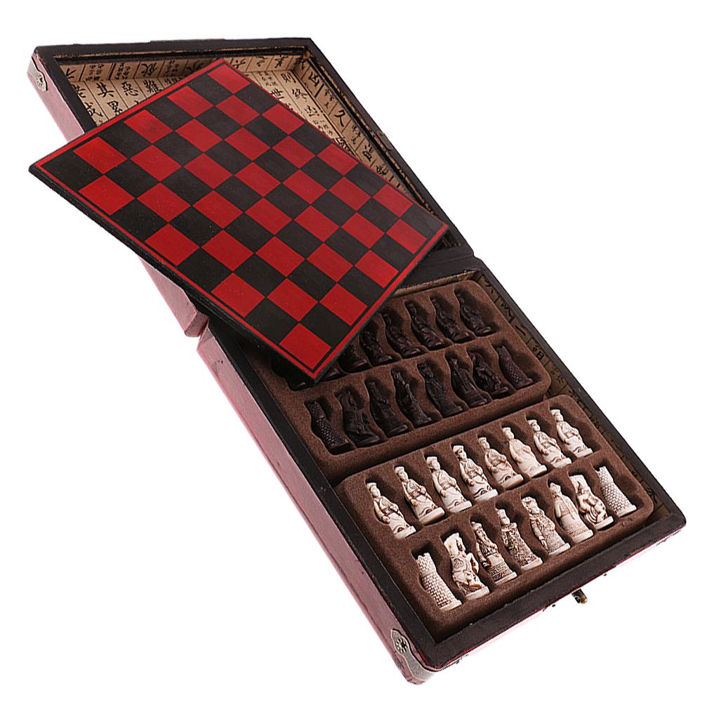 中国チェスセット木製ミニチュアボードヴィンテージスタイルチェ - Vintage Collectible Board Games のレビューと価格