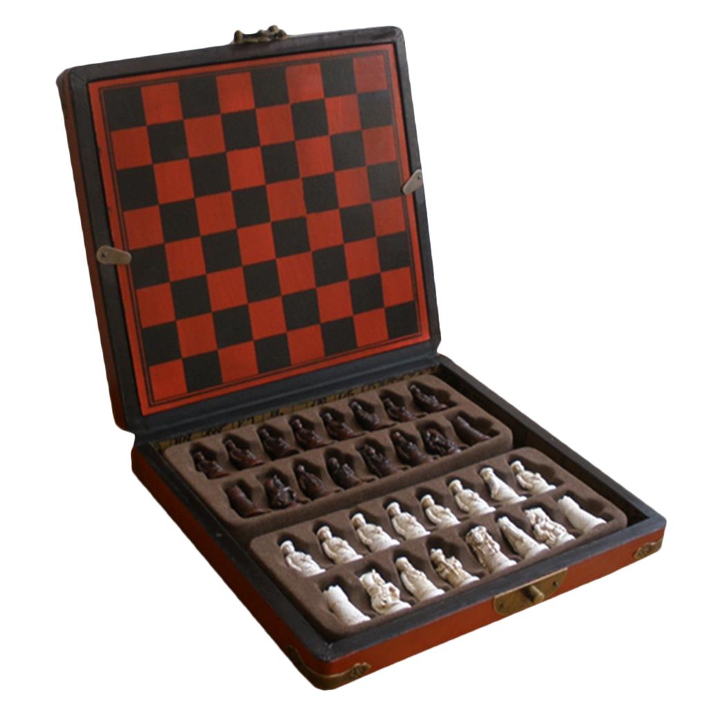 中国チェスセット木製ミニチュアボードヴィンテージスタイルチェ - Vintage Collectible Board Games のレビューと価格
