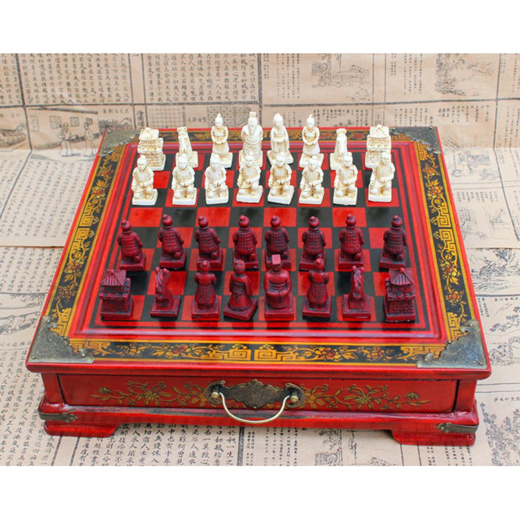 ヴィンテージ中国製テラコッタチェスセット、豪華なチェス盤ゲー - Vintage Collectible Board Games のレビューと価格