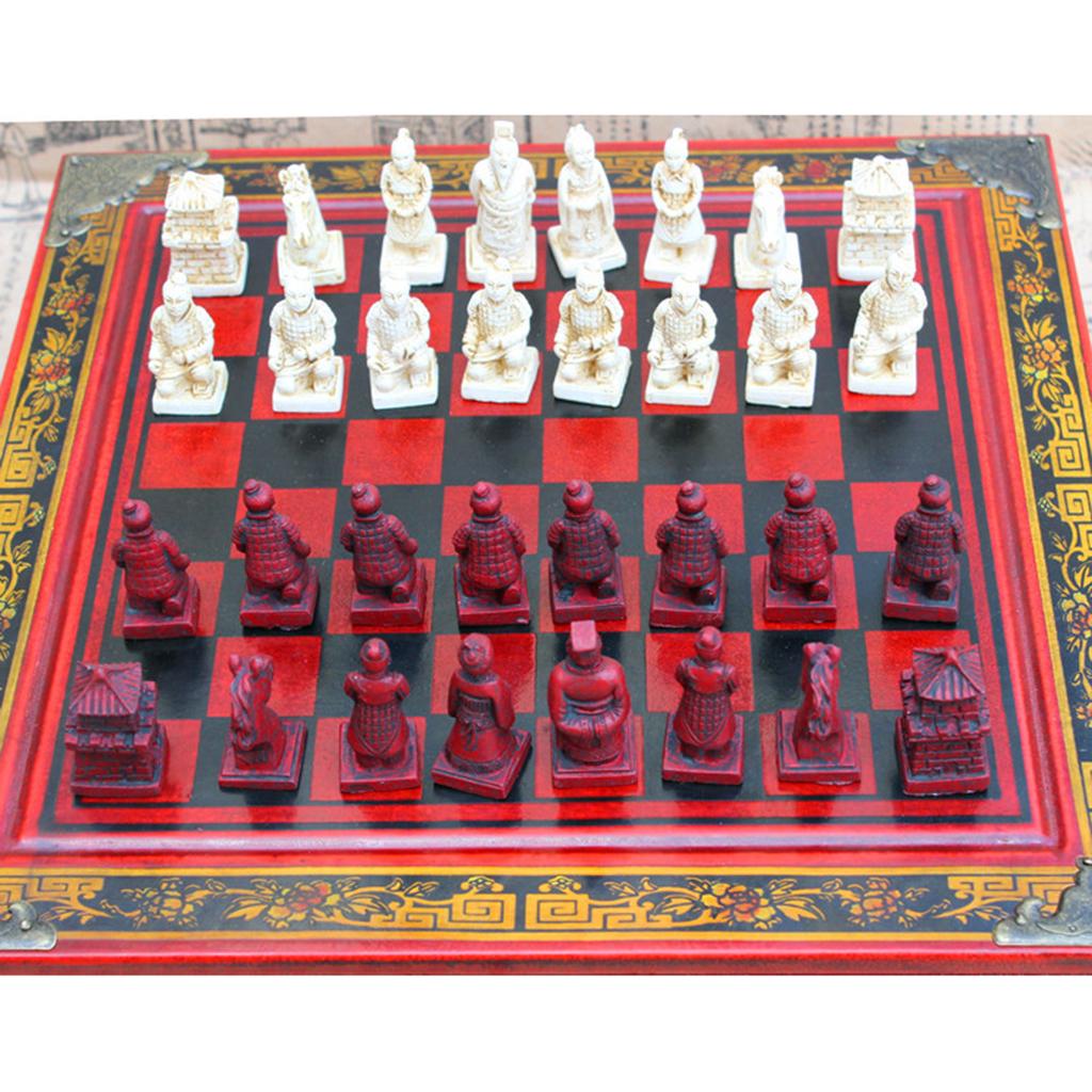 ヴィンテージ中国製テラコッタチェスセット、豪華なチェス盤ゲー - Vintage Collectible Board Games のレビューと価格