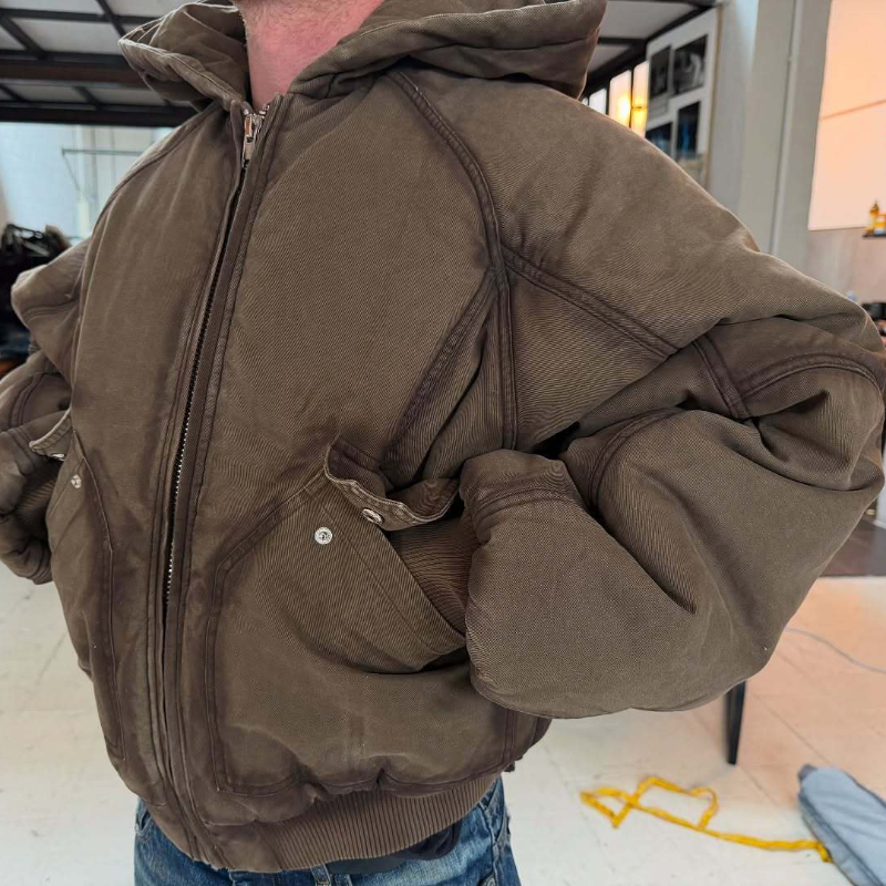 メンズ オーバーサイズ ウォッシュドキャンバス フード付きボ - Vintage Zip Hoodie のレビューと価格