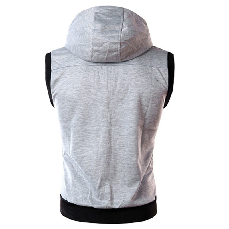 メンズフード付きノースリーブベスト,カジュアルカーディガン, - Vintage Zip Hoodie のレビューと価格