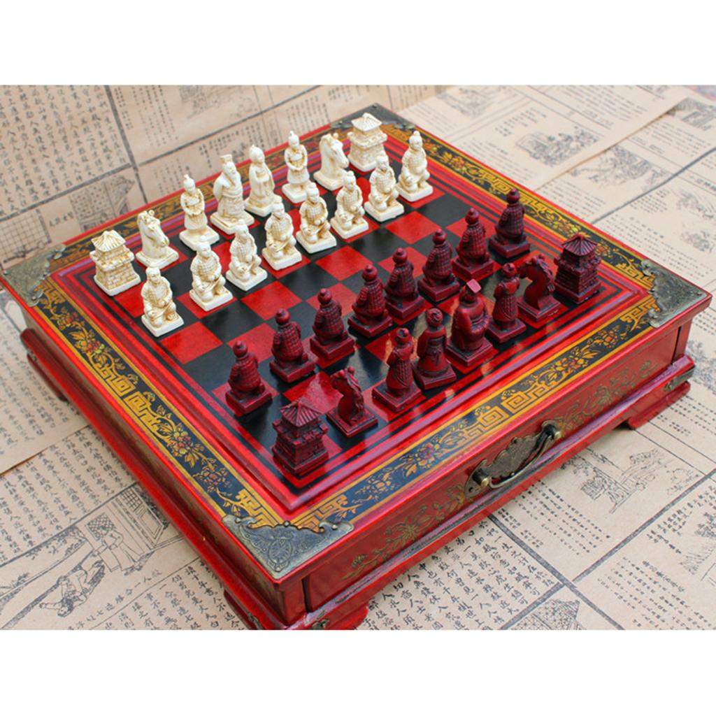 中国チェスセット ヴィンテージ 陶土兵馬俑 樹脂製ボードゲー - Vintage Collectible Board Games のレビューと価格
