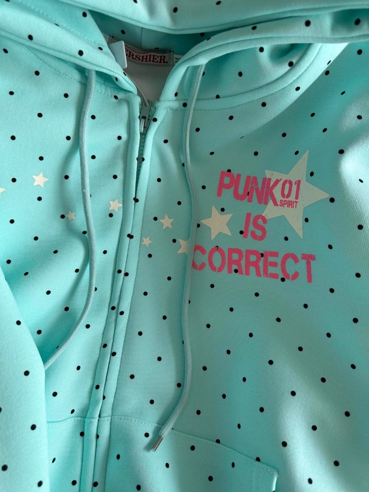Y2k 新春ファッションアメリカンスタイルポルカドットスター - Vintage Zip Hoodie のレビューと価格