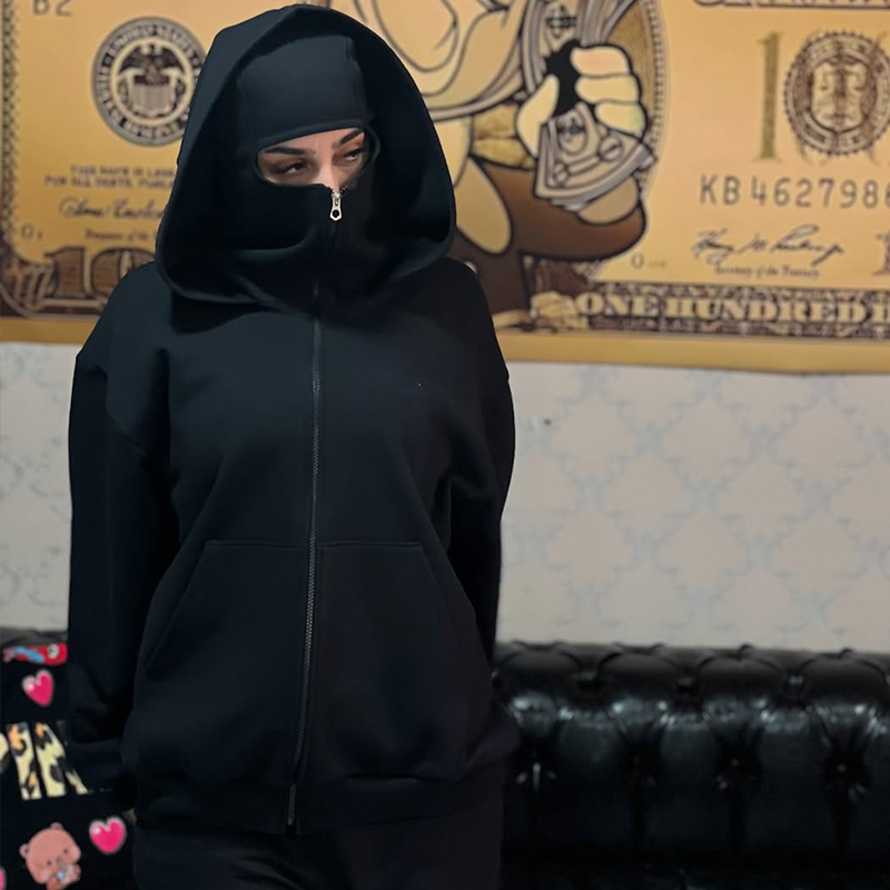 女性用フード付きスウェットシャツ,特大のフルジッパーフード付 - Vintage Zip Hoodie のレビューと価格