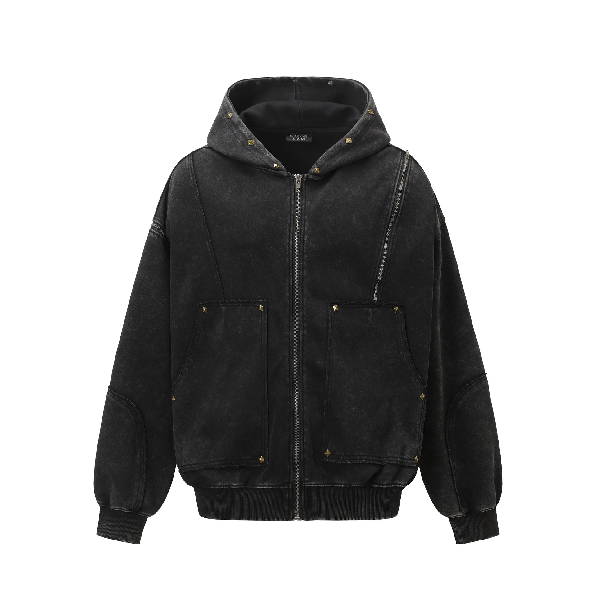 メンズヴィンテージフード付きジャケット,ジッパー付き,特大, - Vintage Zip Hoodie のレビューと価格