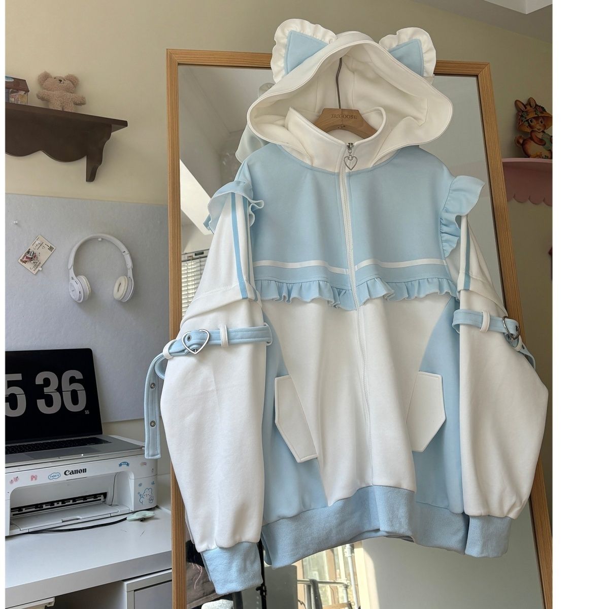 女性のためのヴィンテージカワイイコート,y2k服,韓国スタイ - Vintage Zip Hoodie のレビューと価格