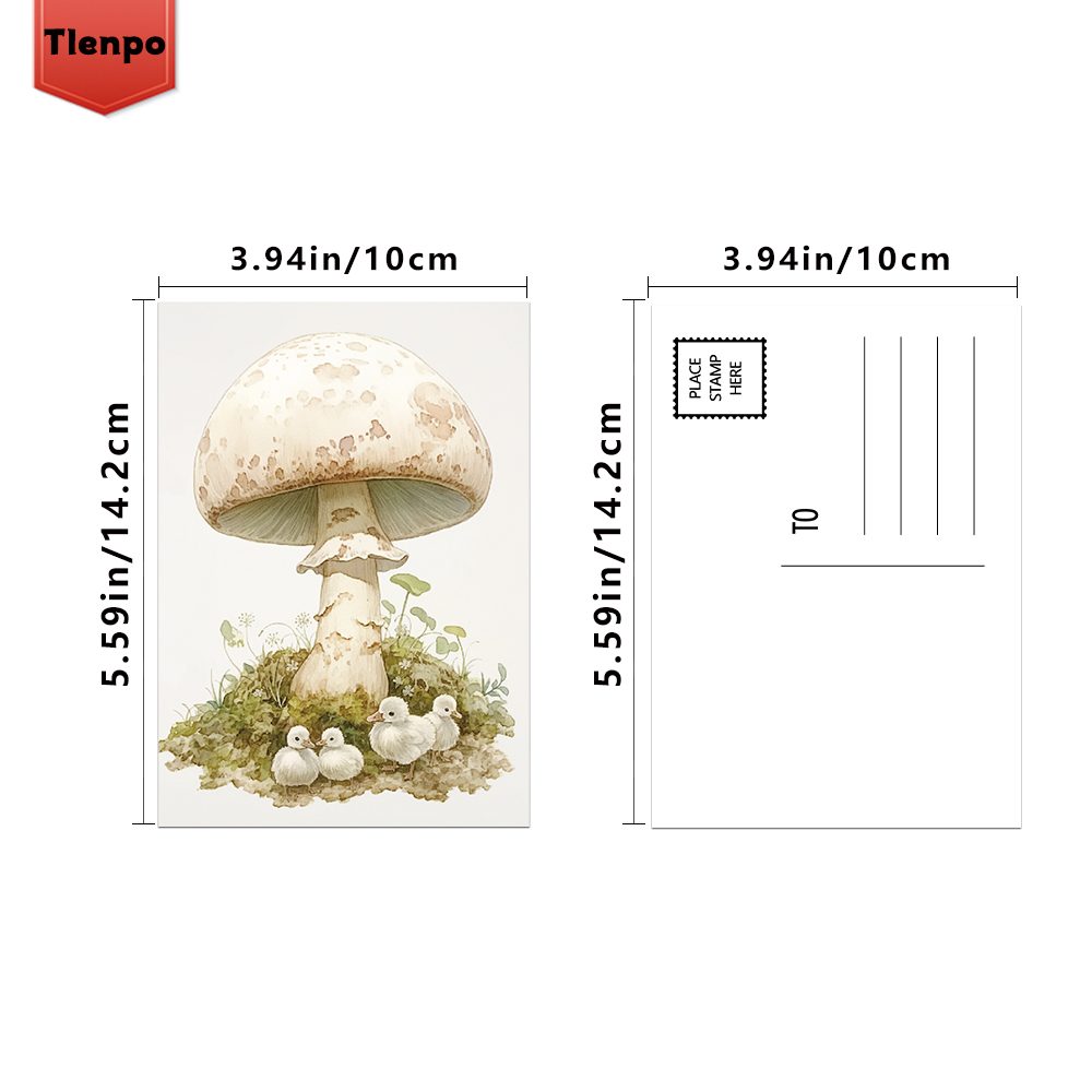 32枚、ヴィンテージキノコポストカード、植物アート、グリーテ - Collectible Vintage Greeting Cards のレビューと価格