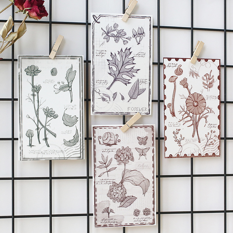 30枚入り渦巻く植物ポストカードセット - ヴィンテージ植物 - Collectible Vintage Greeting Cards のレビューと価格