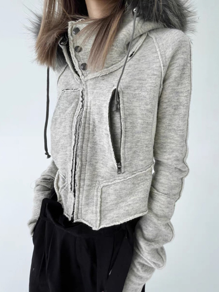 女性用ジッパー付きパーカー,ヴィンテージファッションのスウェ - Vintage Zip Hoodie のレビューと価格