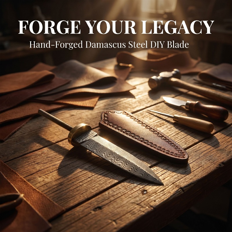 ヴィンテージダマスカス鋼ティーナイフブランク、鍛造手作りウェ - Vintage Collectible Knives のレビューと価格