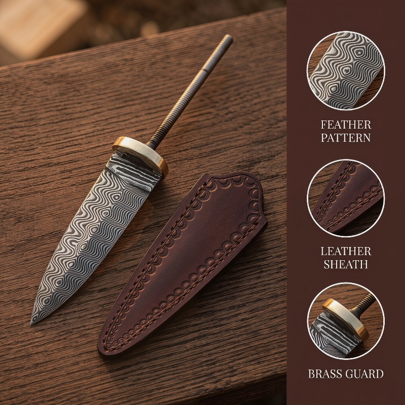 ヴィンテージダマスカス鋼ティーナイフブランク、鍛造手作りウェ - Vintage Collectible Knives のレビューと価格