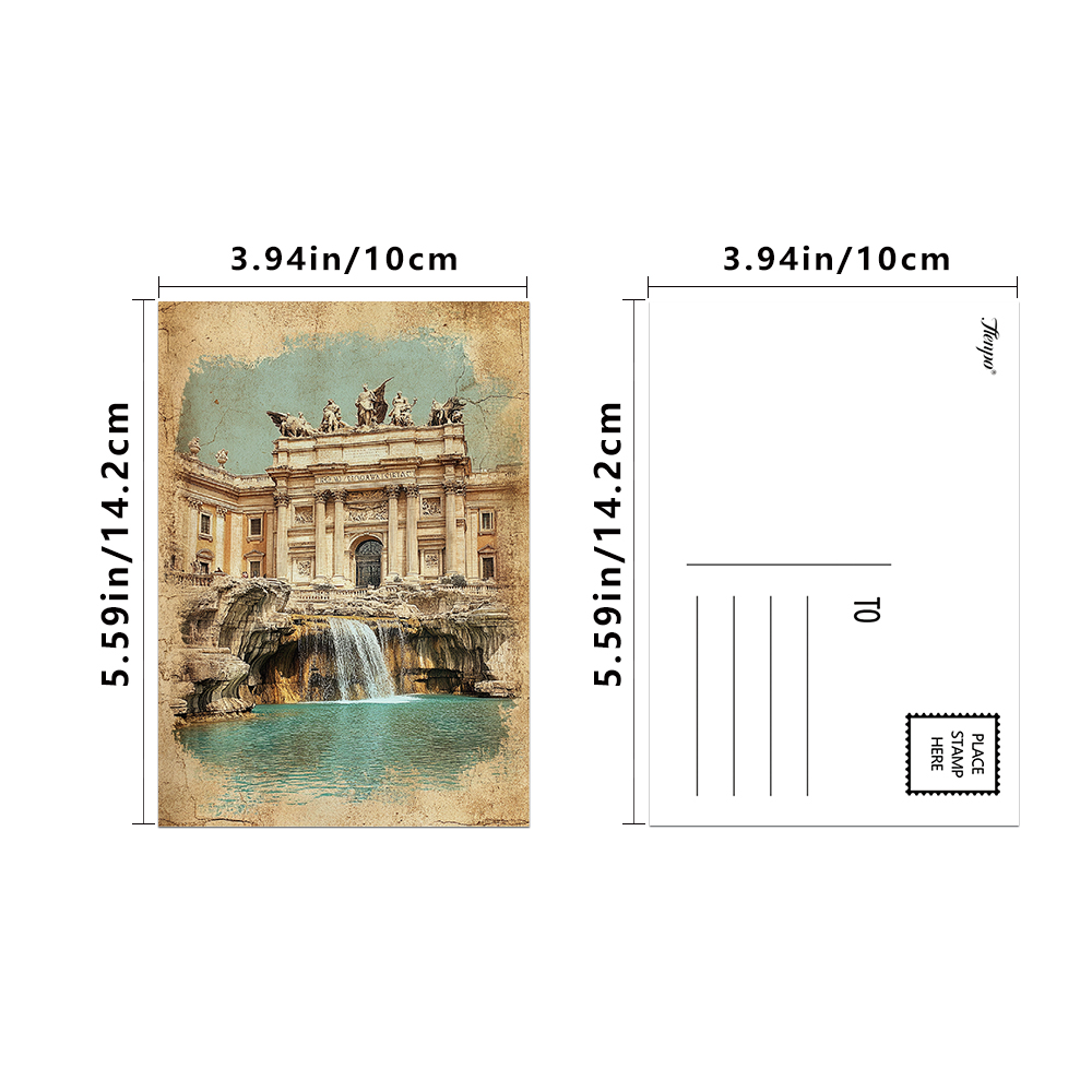 32枚のヴィンテージヨーロッパランドマークポストカードシリー - Collectible Vintage Greeting Cards のレビューと価格