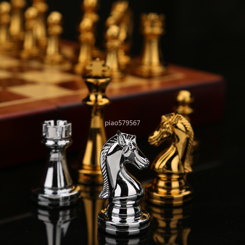 高級木製チェスセット 金属製の駒 手作り ヴィンテージ ヨー - Vintage Collectible Board Games のレビューと価格